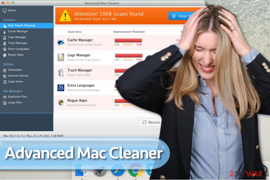 Advanced mac cleaner virus popup